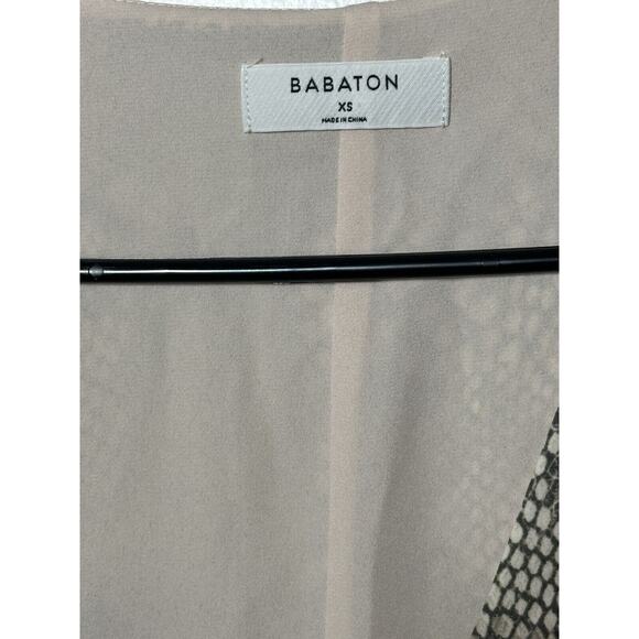 Aritzia Babaton Cream Gray Wallace Snake Print True Wrap Dress Short Sleeve XS - Picture 6 of 15